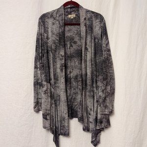 Super Soft! One World Black & Gray High Low Cardigan 3X Open Front Drape